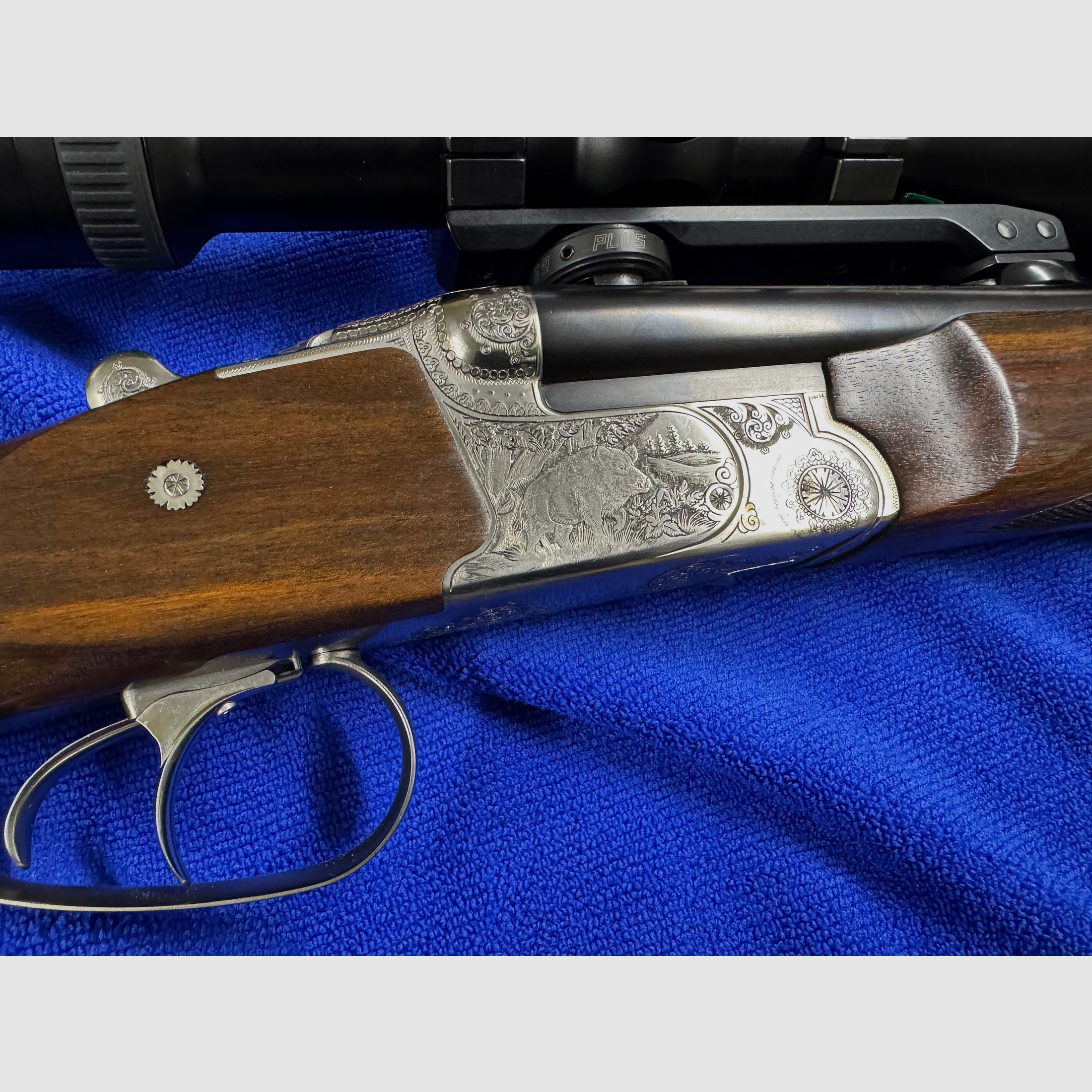 Merkel double rifle drilling DR 961L avec lunette ZEISS Victory HT 3-12x56