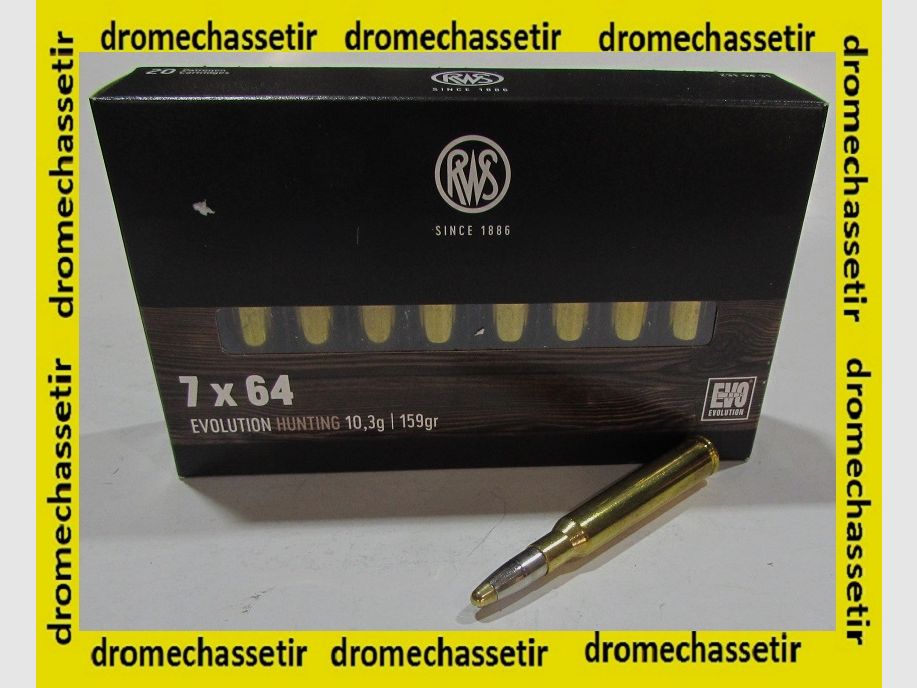 1 boite de 20 cartouches calibre 7×64 , EVO 159 grains, 10,3 grammes