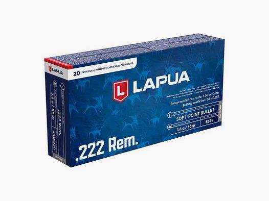 Amunicja LAPUA kal. .222 Rem SP 3,6g (55gr)