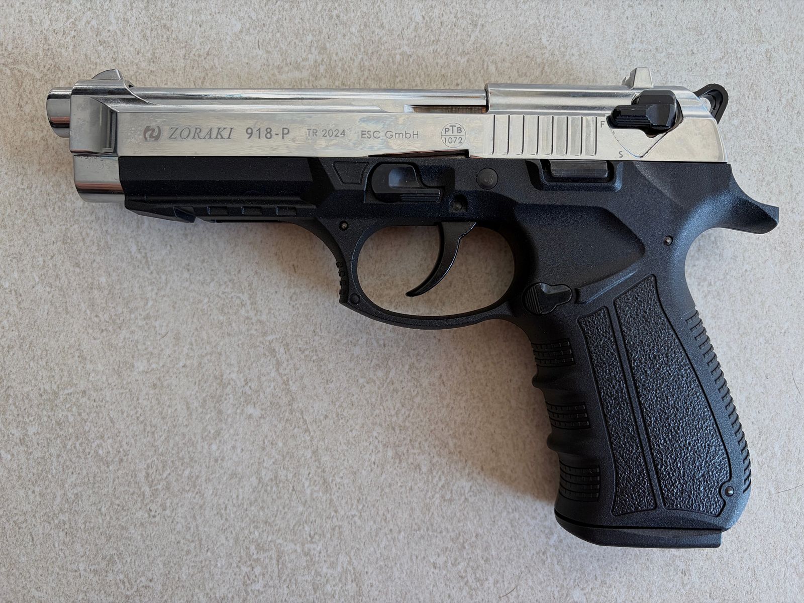 Zoraki 918-P Chrome | New | OVP | 9 mm P.A.K. | PTB 1072