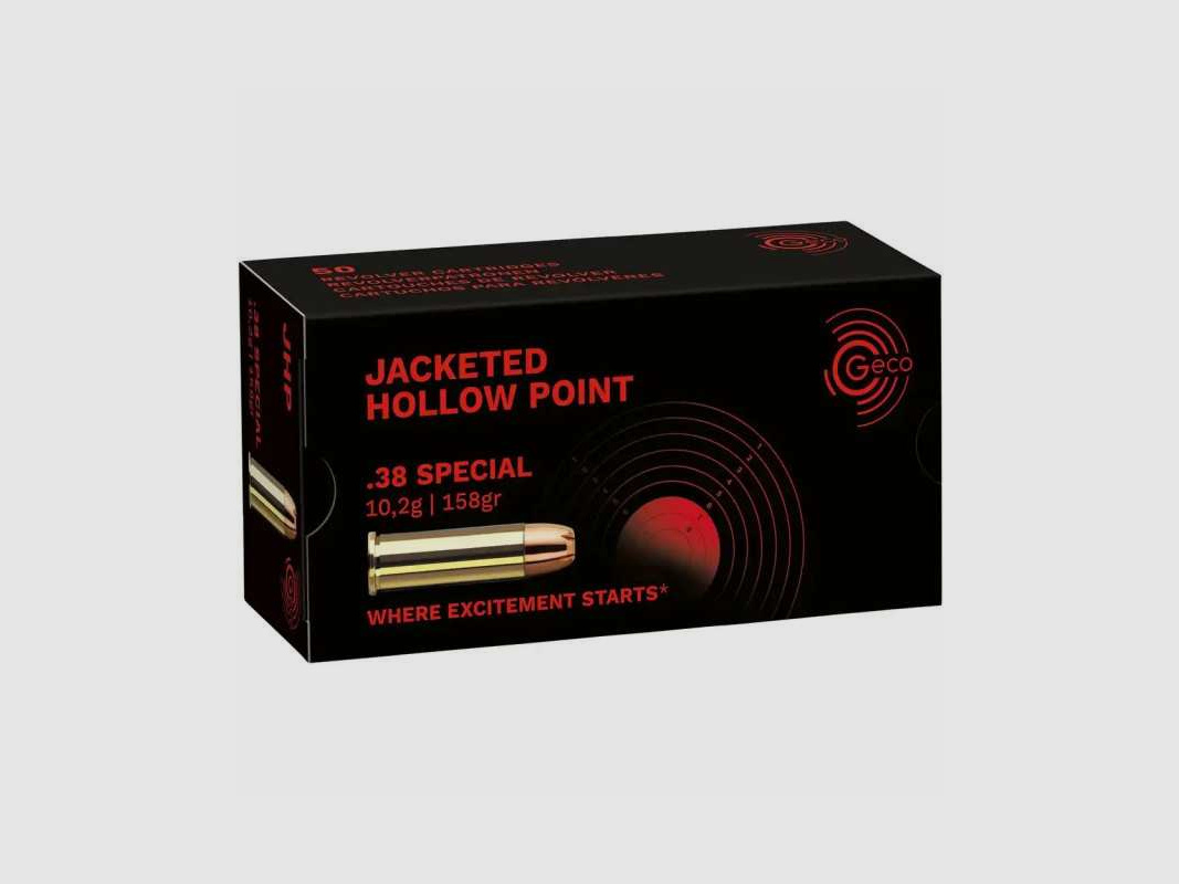 Geco .38 Special Hohlspitz Jacketed Hollow Point JHP 10,2 g/158grs.