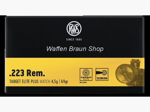 RWS .223 Rem. Target Elite Plus Match 4,5g / 69grs a"20 Stück