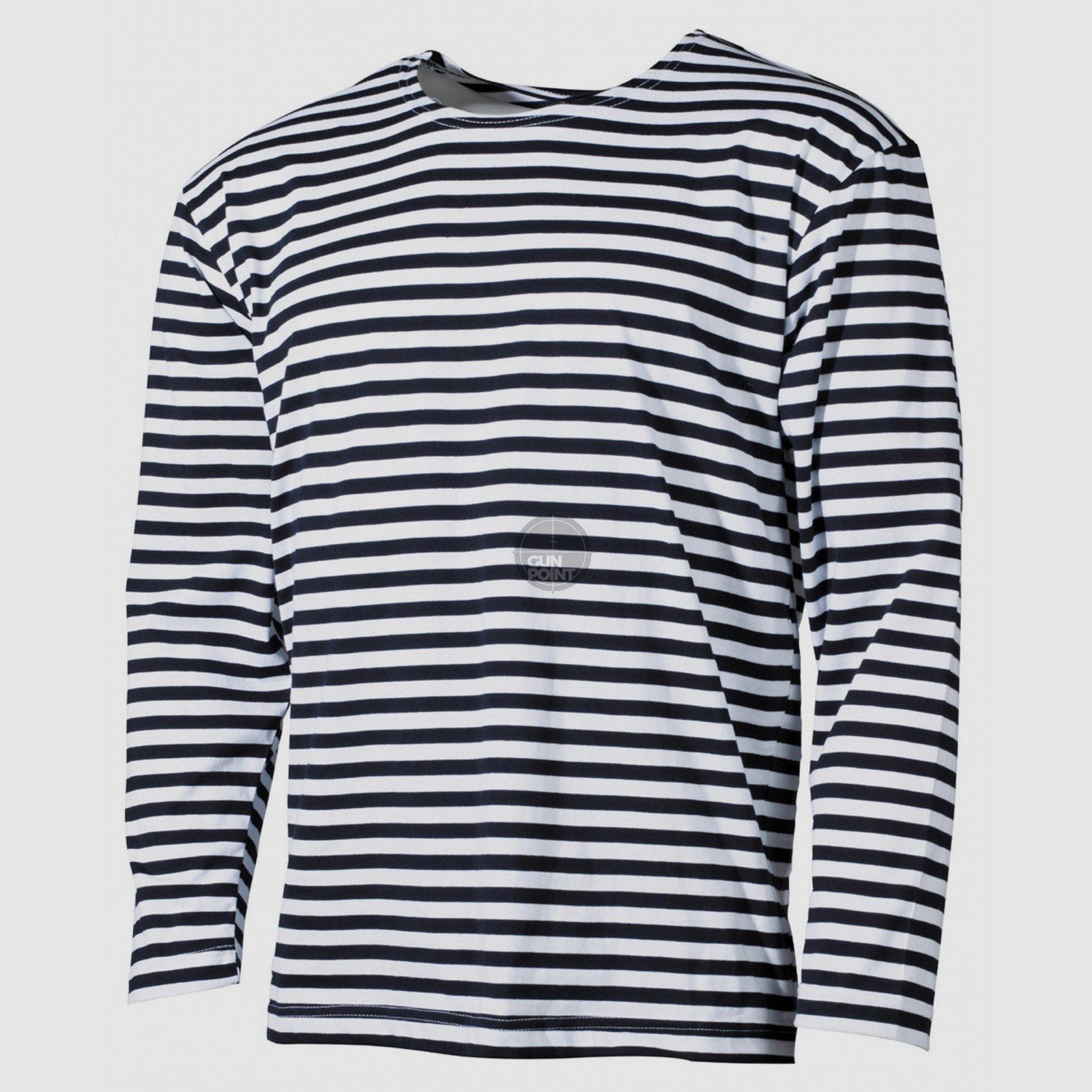 Russ. Marine Shirt, wit-blauw, langarm, zomer