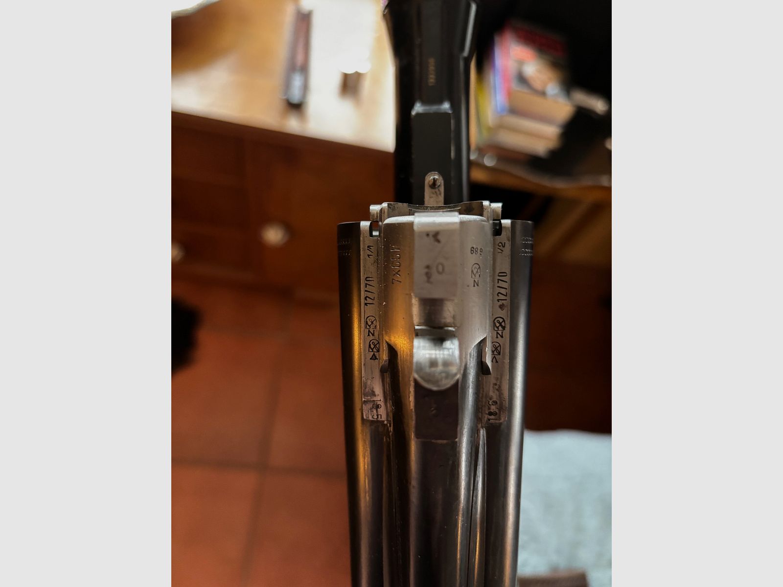 Merkel Drilling mit moderner ZF-Montage und LL-EL im Rehwildkaliber