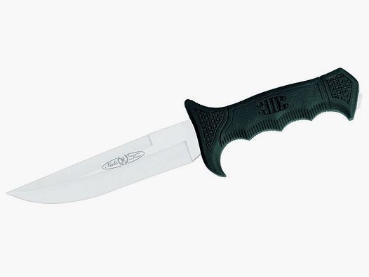 Coltello da esterno Nieto, lama 15 cm, manico in elastomero, fodero in pelle