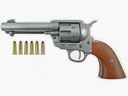 Western revolver 5 5/8" blank with 6 decorative cartridges