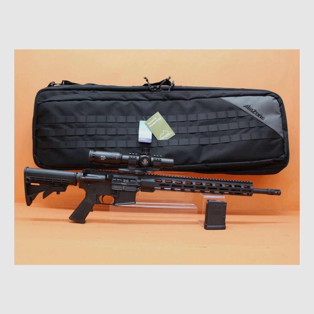 AimZone Ha.Büchse .223Rem AimZone Aim15 Basic Sporter 18L System AR-15 +Geco 1-6x24 Zielfernrohr+Burris PEPR