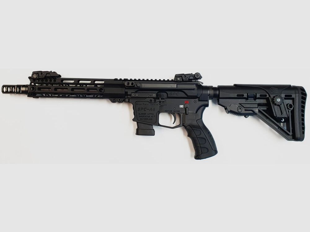 GWMH AG Semi-Automatic Rifle GWMH SPC-HUNTER A4 10" (SWISS PISTOL CARBINE) BLACK Cal..45ACP AR15 Glock Magazine