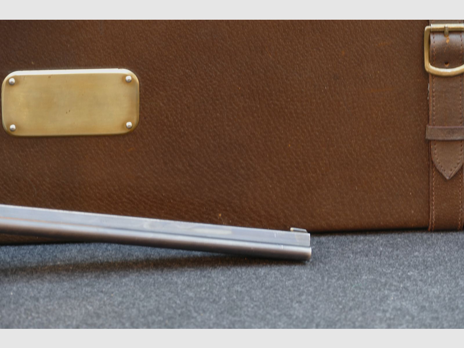 Cockshotgun from Ferlach, cal. 8×57 R‑360 / 16/65, scope Kahles Vienna H/4×, leather travel case, dies, cases, and bullets (173)