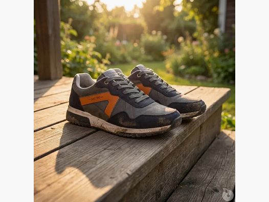 Heren sneakers grijs/zwart synthetisch - stedelijk comfort