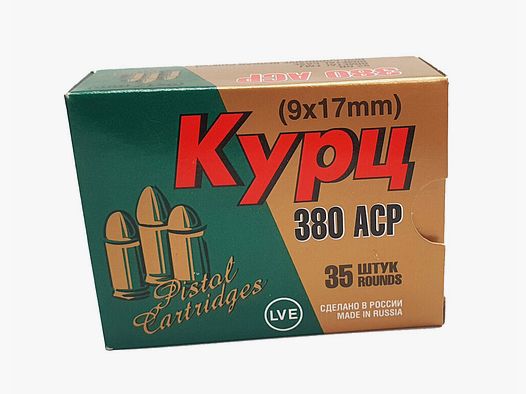 JSC "NOVOSIBIRSK CARTRIDGE PLANT" & LVE "LOW-VOLTAGE EQUIPMENT CO" Munition JSC 380 BROWING COURT / 9mm kurz FMJ 92grs non-corrosive 35x Patronen im Karton