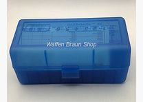 MTM Munitionsbox mit Klappdeckel 50RDS .223/.270/.460/.500 Transparent Blau