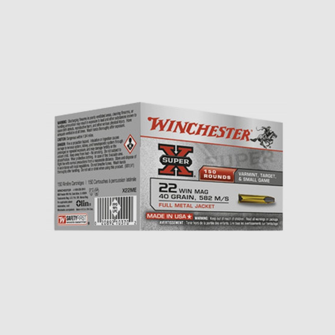 Super-X hollow point ammunition .22 Win Magnum