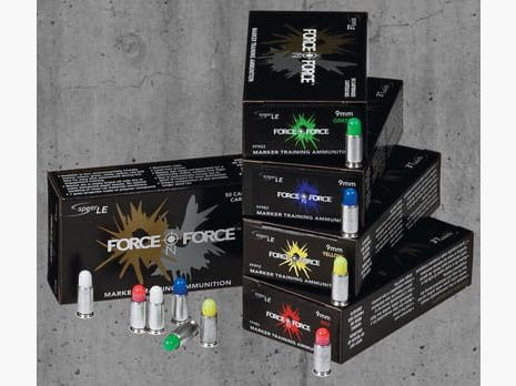 Amunicja treningowa barwiąca kal. 9mm FX FORCE ON FORCE NB FF9Y2 kolor żółty, opakowanie 50 szt.