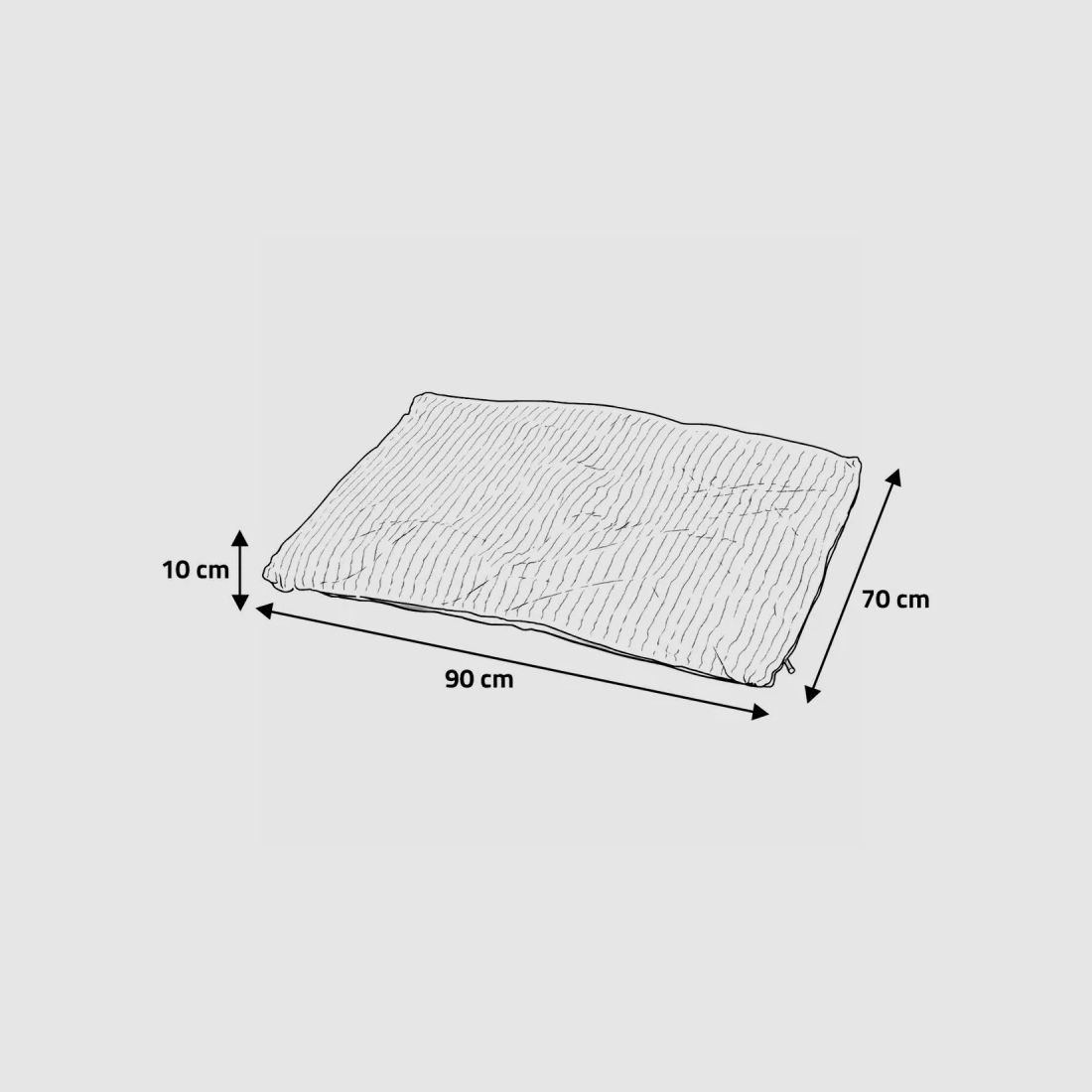 Cuscino per animali in poliestere grigio - 70x90x10 cm, immagine 3 di 6