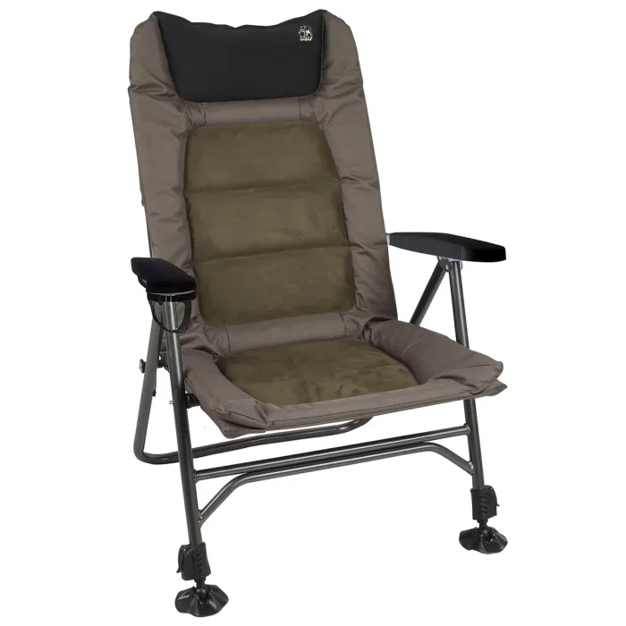 Sedia da pesca e outdoor Behr Trendex® "Suede" - fino a 140kg - con portabicchieri - 2 piedi telescopici, immagine 1 di 2