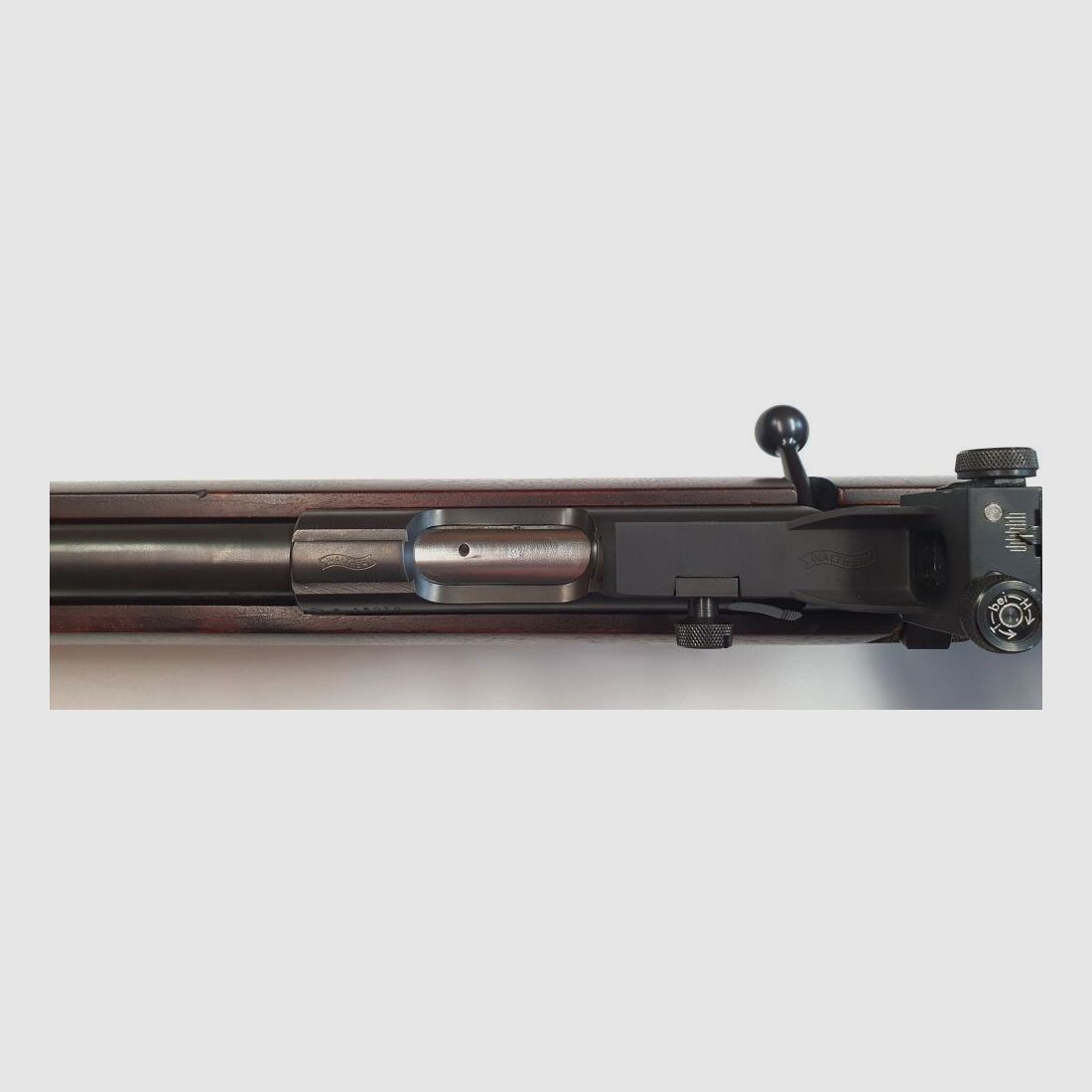 Rifle de un solo tiro Walther, Rifle de competición Walther KK en calibre 22L.r. con dioptría, diafragma iris, mirilla anular, imagen 6 de 10