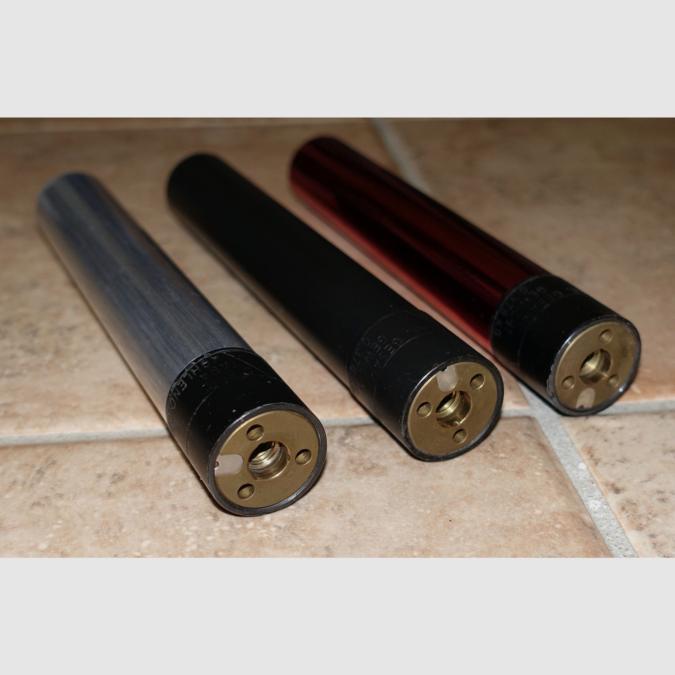 3 pieces Steyr cartridges + Steyr CO2 connection, spring and release screw