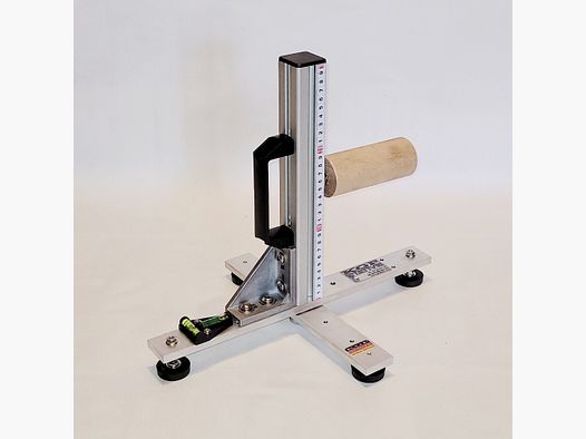KGF Auflagestativ - Auflageständer Alu X-300-Pro mit Buchenholz-Auflage, klappbar, Waage, Griff und Maßband