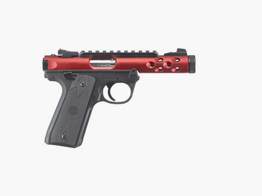 Ruger MARK IV 22/45 LITE .22 LR 4.4"/11.18CM RED ANODIZED 1/2"-28