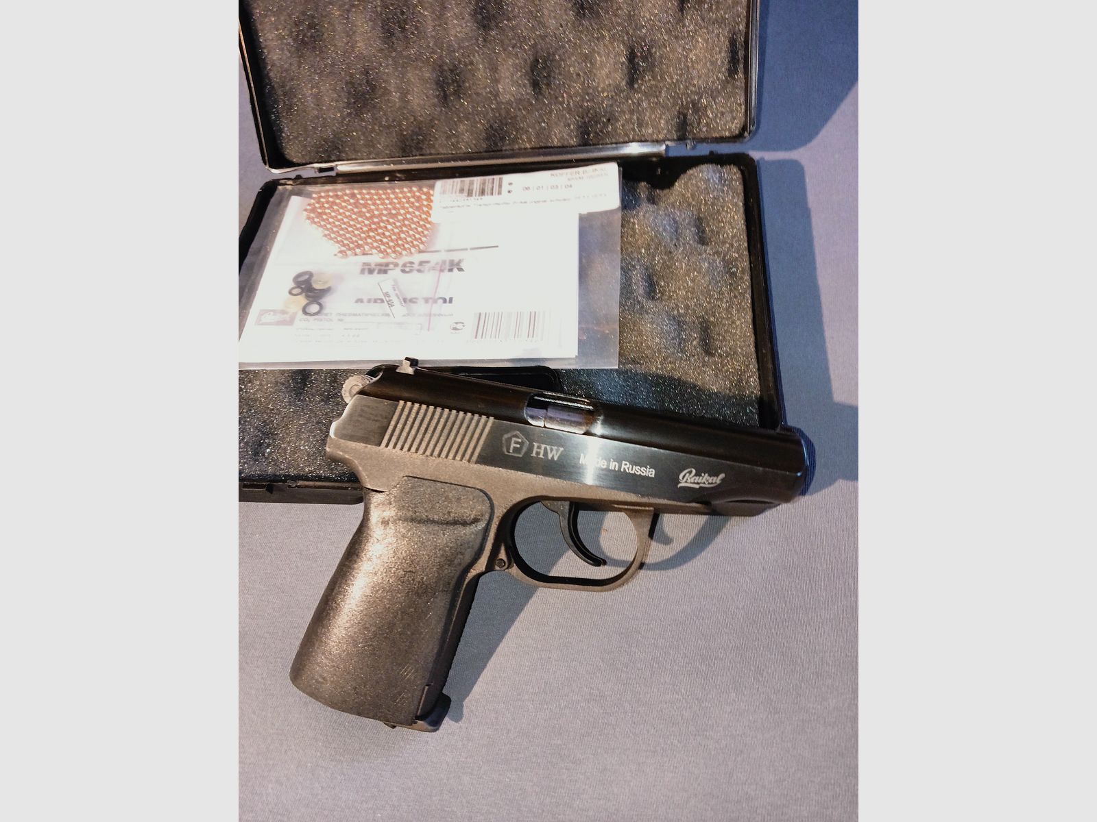 Baikal MP 654 K Makarov, T11, CO2 4,5 mm BB, funziona perfettamente in buone condizioni TOP