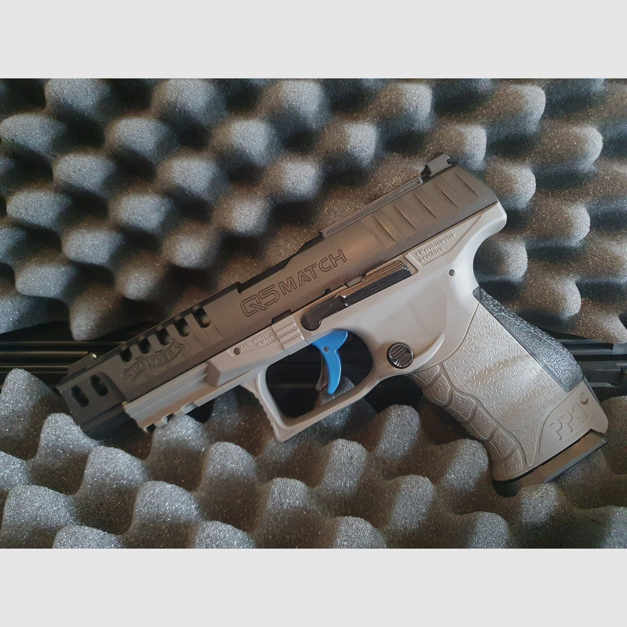 Walther Match Compo 5 CO₂-Pistole – wie neu + 30 Gaspatronen, 1500 Schuss, 3 Magazine+Halterungstasche