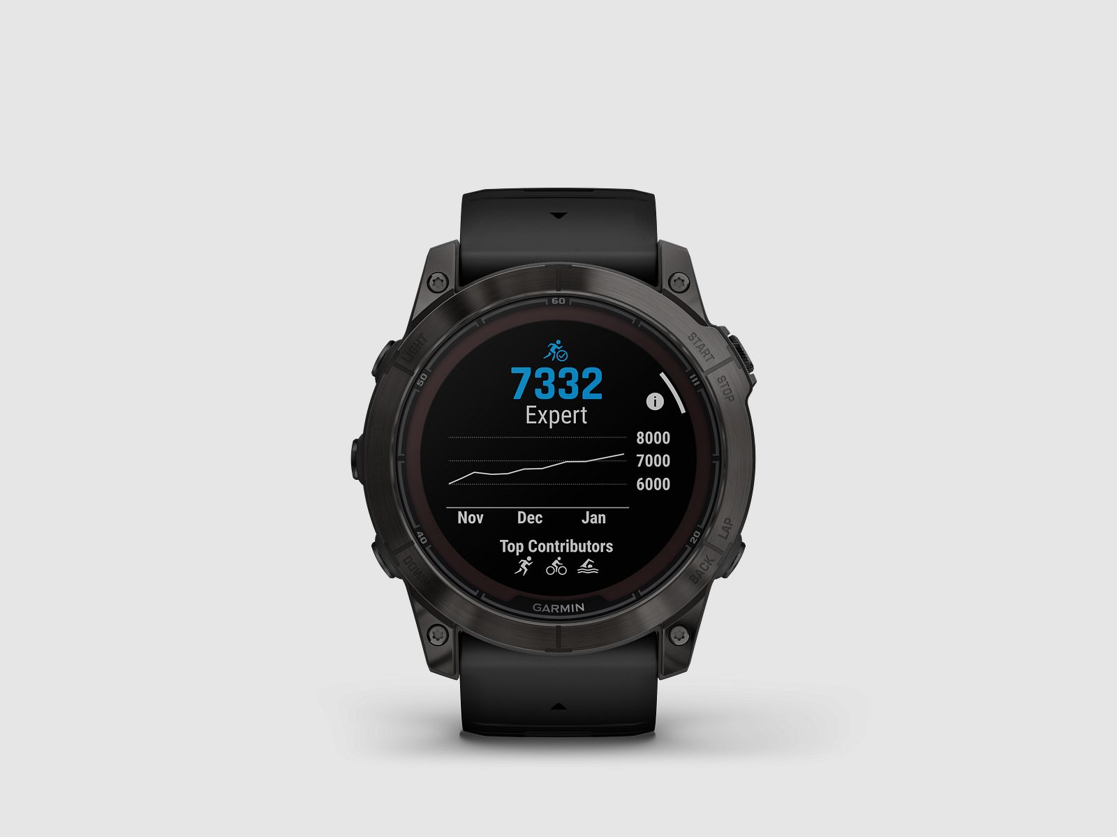 Garmin fēnix® 7X Pro – Sapphire Solar Edition, Schwarz/Carbongrau Titan mit QuickFit®-Silikon-Armband 26 mm
