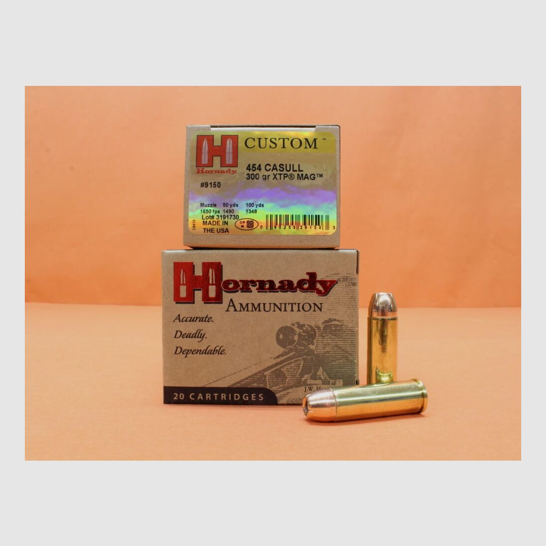Hornady cartridge .454 Casull Hornady 300grs HP (9150) VE 20 cartridges (XTP)/ 19.44g hollow point