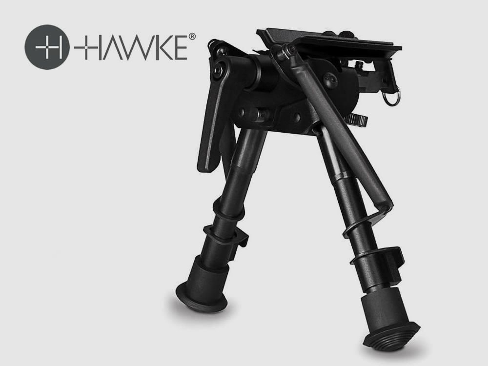 HAWKE Zweibein BIPOD TILT 6-9, gefedert, 15-23 cm, Alu, Montage an RiemenbĂĽgelĂ¶se