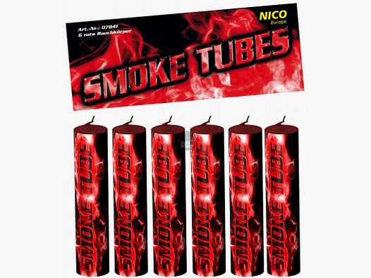 Nico Rauchfackel Smoke Tubes - Rot - 6 Stk.