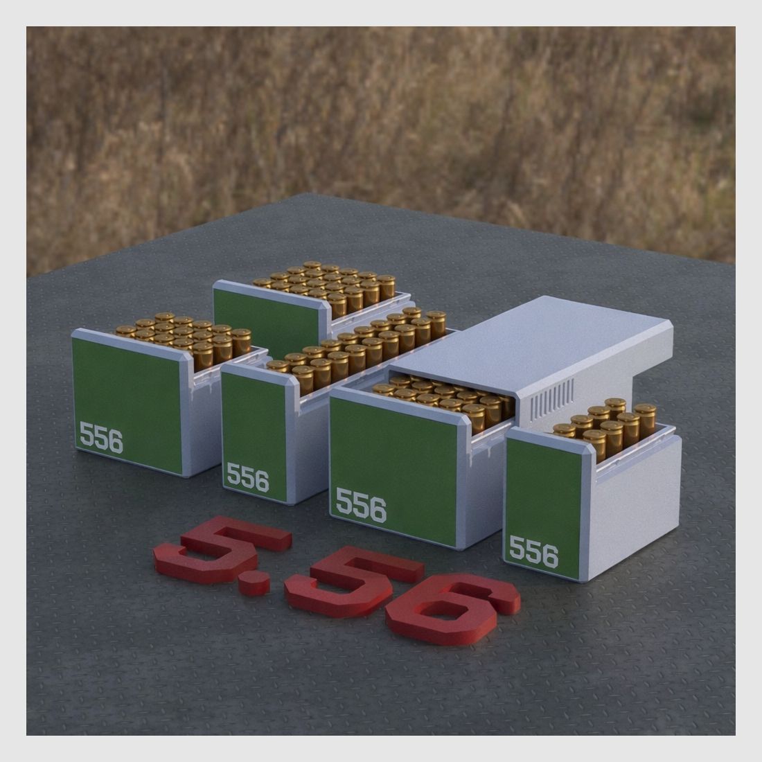 Filamelt Munitionsbox / .223 Remington / 5.56 / ‘Schiebedeckel’ / Patronenbox, Ammo Box