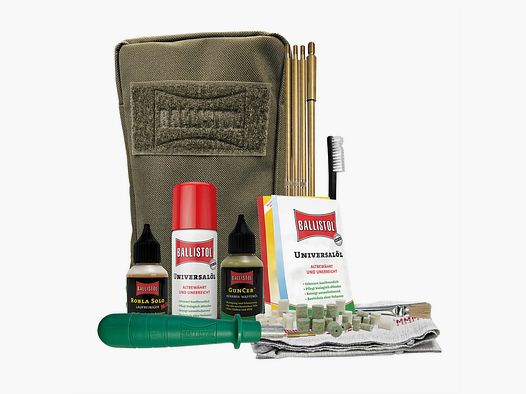 Set di pulizia per armi Ballistol 52 pezzi oliva
