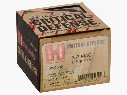HORNADY CRITICAL DEFENSE - .357MAG - 125 GRS. - FTX - 20 ROUNDS