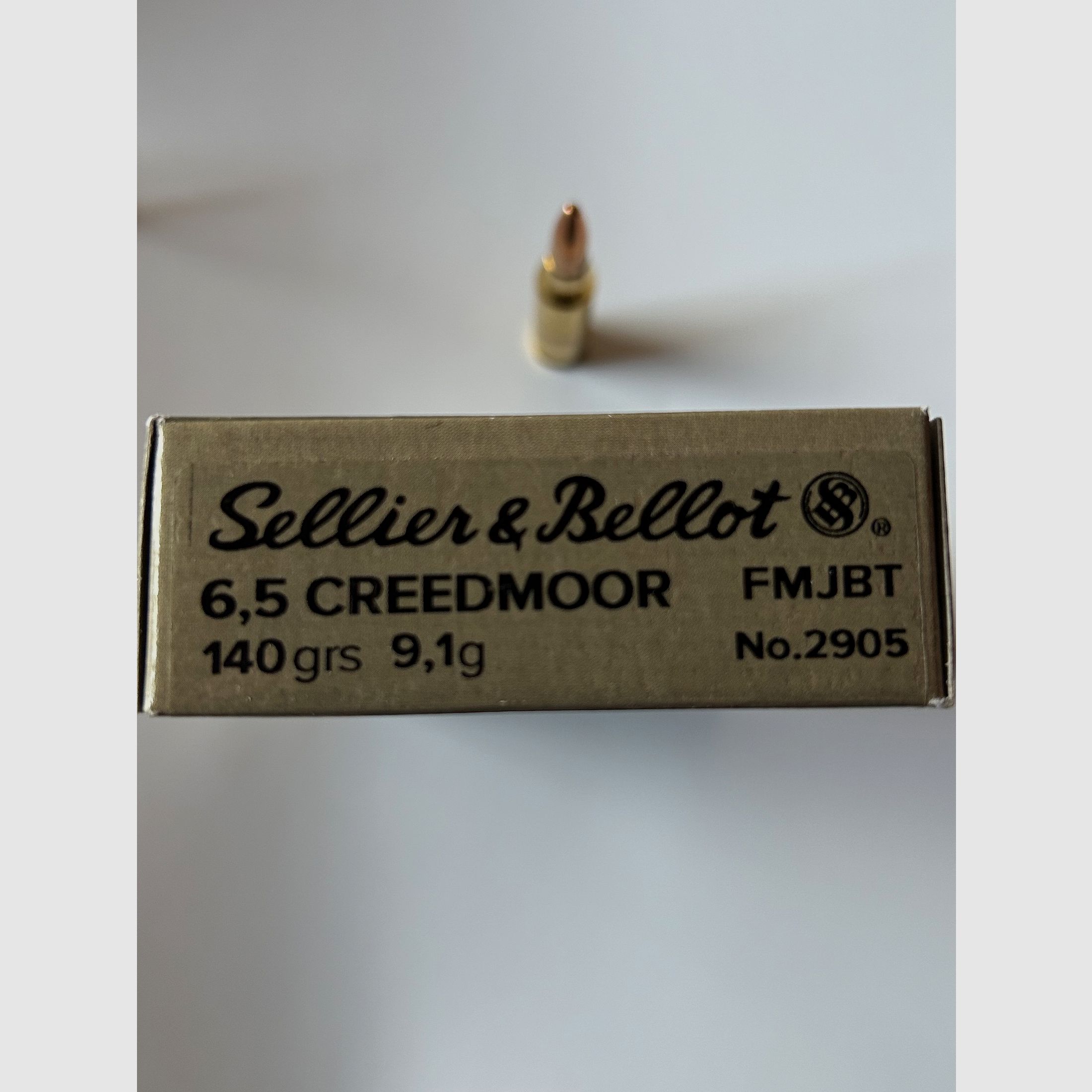 Sellier & Bellot 6,5 Creedmoor FMJBT 140 grains 9,1g Full Metall Jacket *NEU* 20 Rds