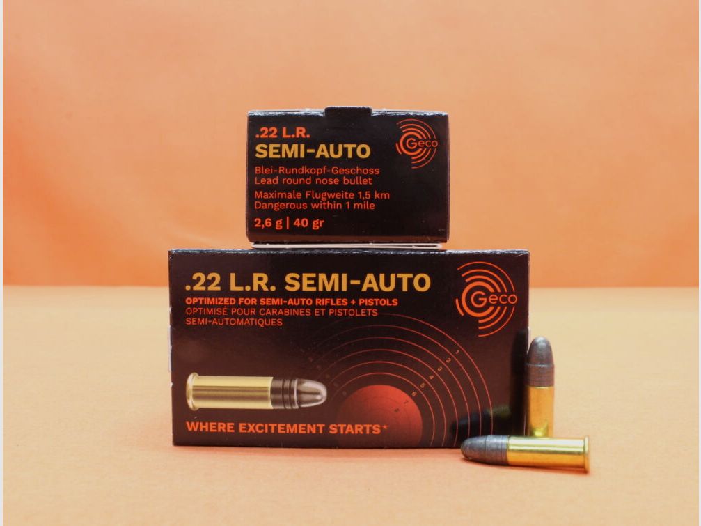 GECO Patrone .22lr GECO 40grs LRN (2318599) Semi-Auto VE 50 Patronen