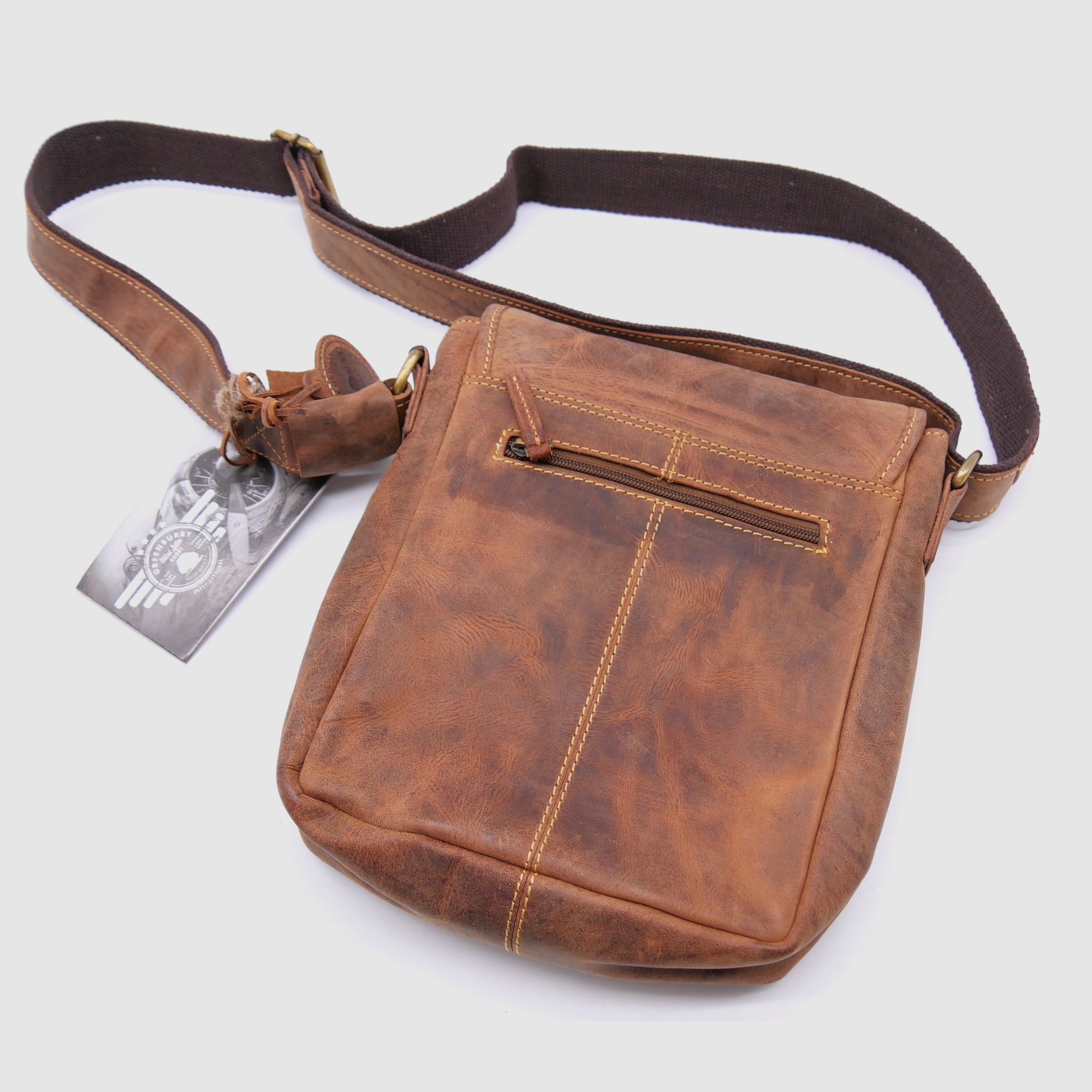 Greenburry Leder Umhängetasche Hirschprägung braun 1748A-STAG3-25