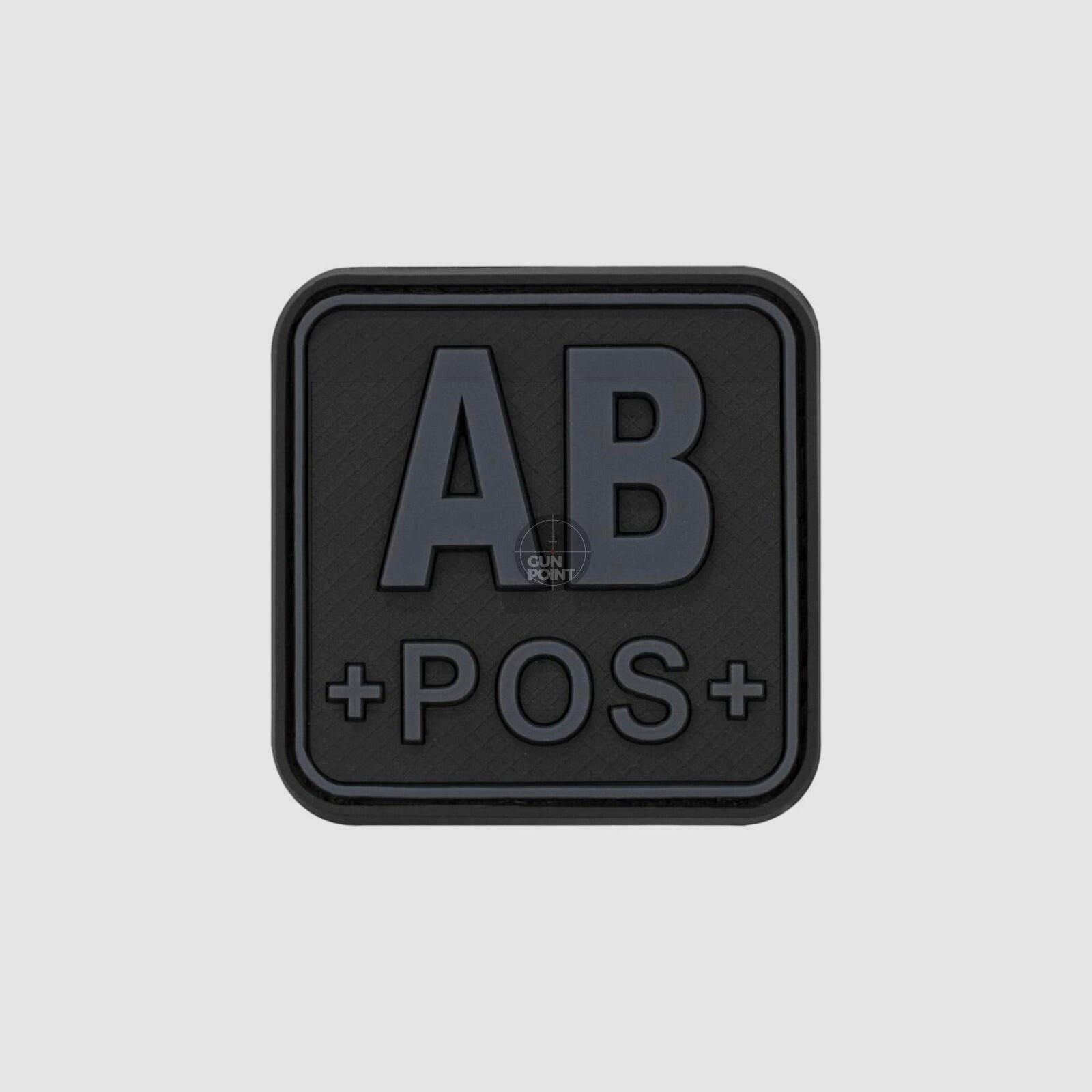 JTG Bloodtype Square Rubber Patch AB Pos-Blackops