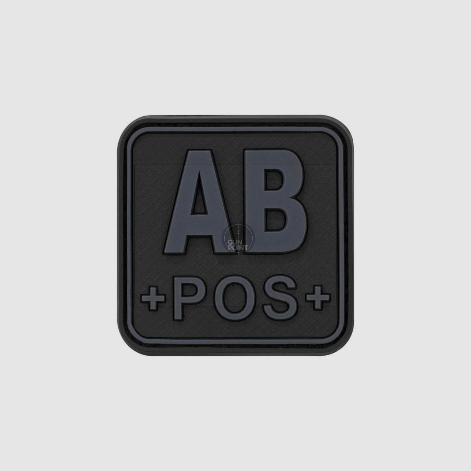 JTG Bloodtype Square Rubber Patch AB Pos-Blackops