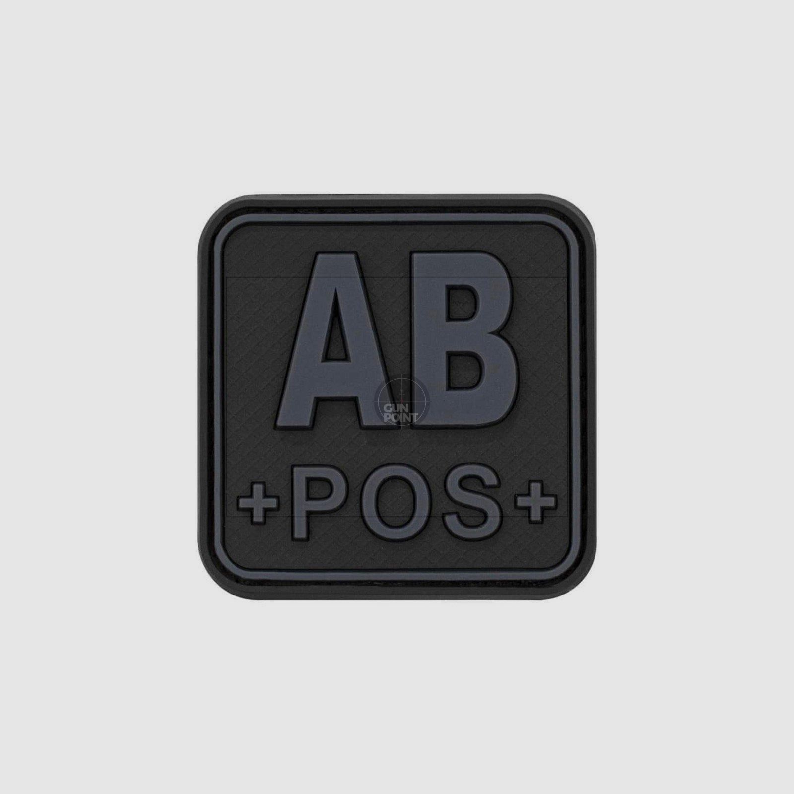 JTG Bloodtype Square Rubber Patch AB Pos-Blackops