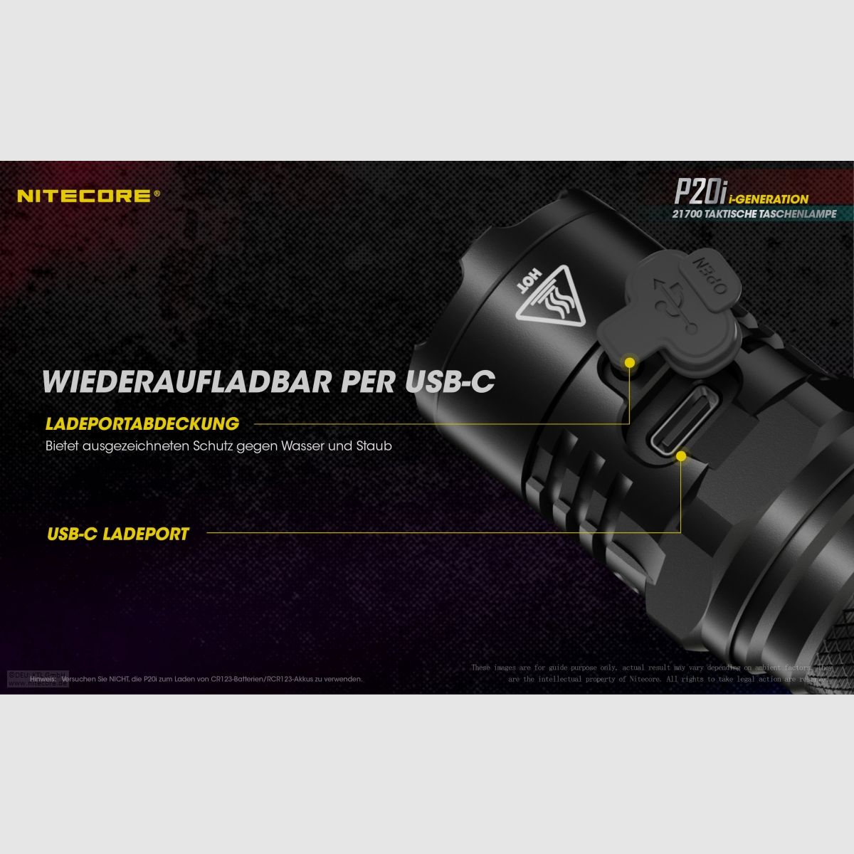 Nitecore P20I flashlight P20i 1800 lumens