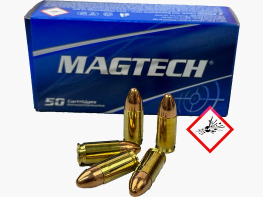 Cartucho de pistola Magtech 9mm Luger FMJ 124grs