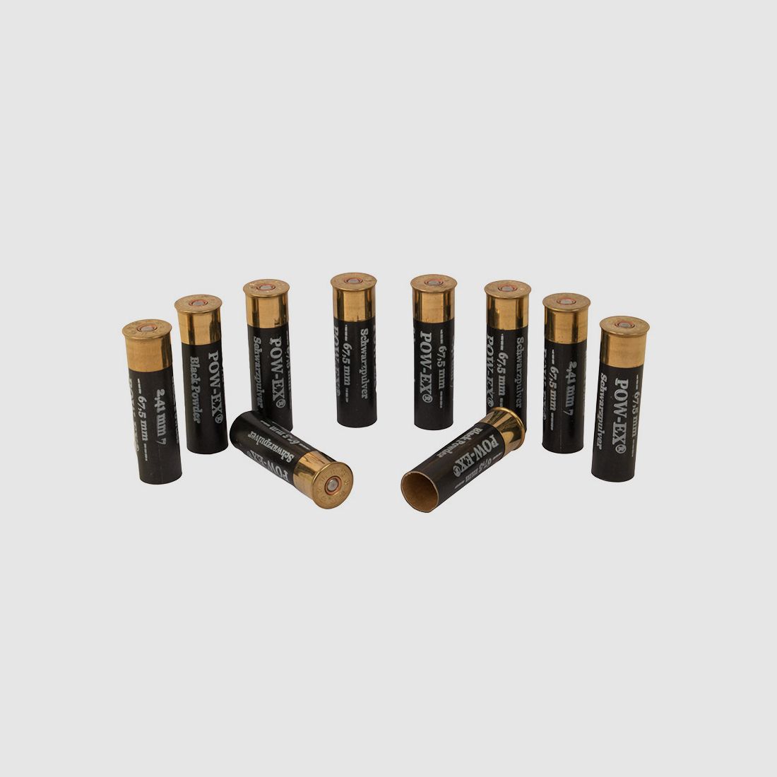 LeerhĂĽlsen mit ZĂĽndhĂĽtchen fĂĽr Flintenmunition 67,5 mm Kaliber .16 10 StĂĽck (P18)