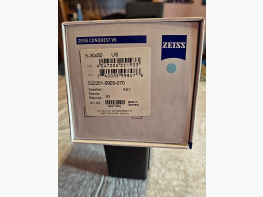 Zeiss Conquest V6  5-30 x50 ASV  Réticule 93  comme neuf