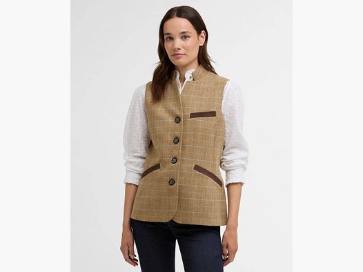 Barbour Petunia Tailored Gilet, soft blue tweed