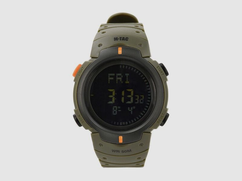 M-Tac® Taktische Uhr OLIV mit Kompass - zum Wandern / Joggen usw.