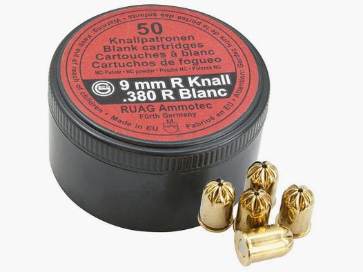 Geco revolver knalpatronen .380 / 9mm RK. 50 schoten