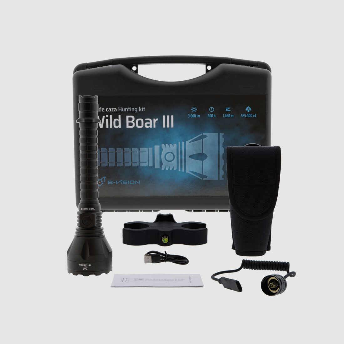 Jagdzubehör Taschenlampe B-Vision WILD BOAR III 3.000 Lumen, Bild 1 von 8