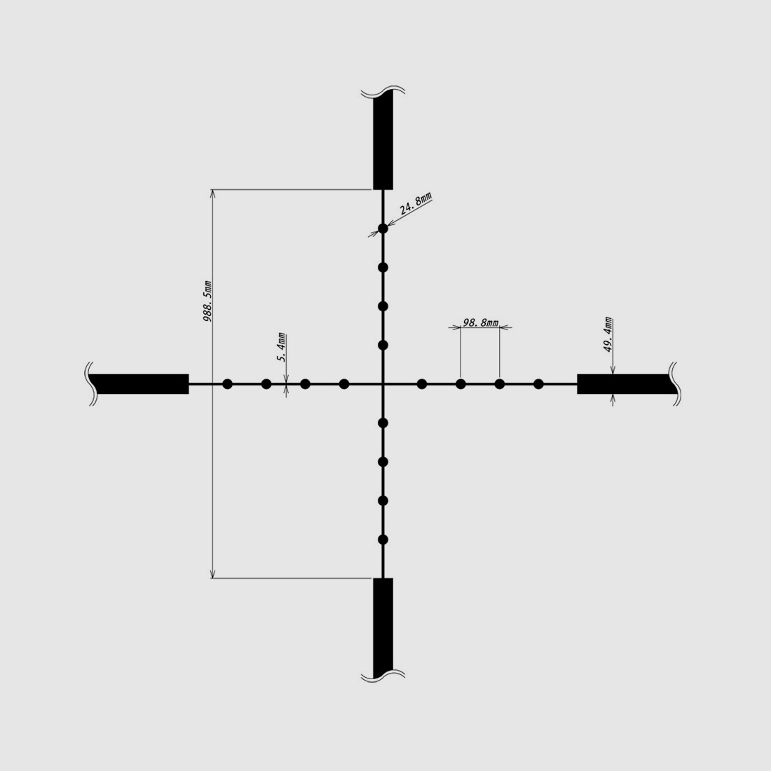 DDoptics 442511138.1 telescopio Nighteagle V6 5-30x50 Gen3 Longrange Tactical MilDot MRAD iFiber