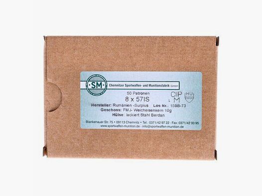 Surplus 8x57IS steel case 10gr. (50 pack)
