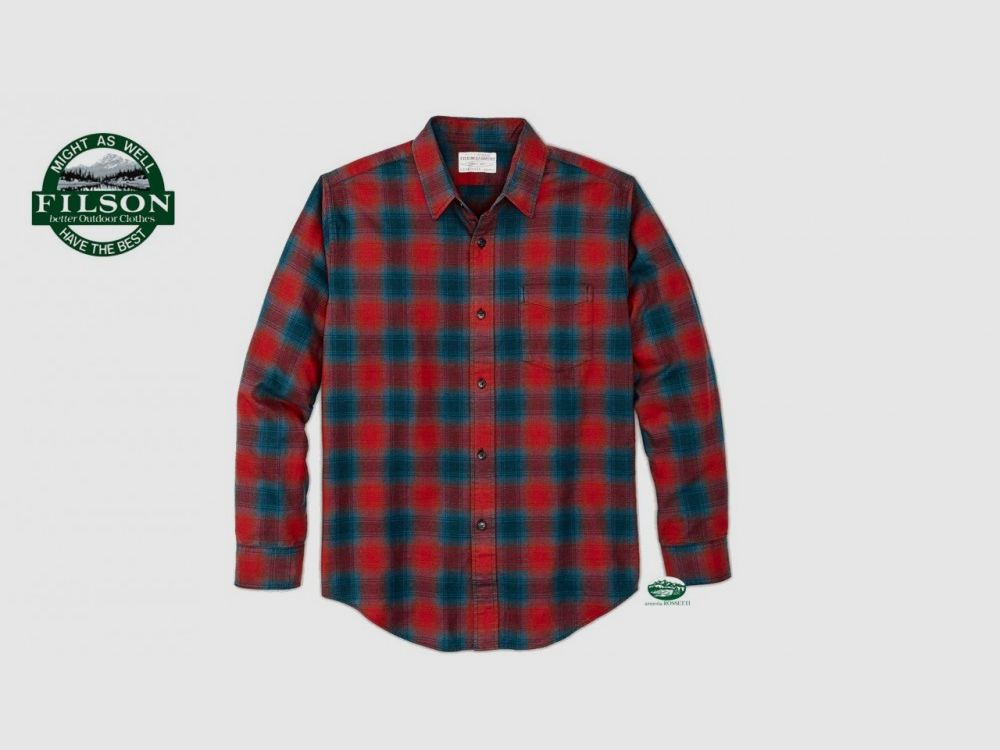 FILSON Koszula flanelowa robocza czerwona/kobaltowa
